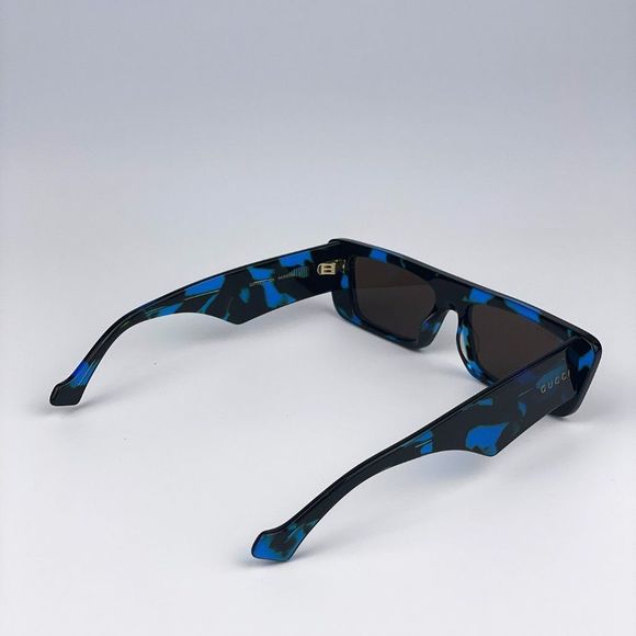 🔥Gucci GG1331S 004 Sunglasses Black Turquoise Havana Dark Brown Rectangl Unisex - Picture 8 of 12